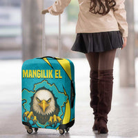 Kazakhstan National Flag Luggage Cover with Mangilik El Bald Eagle and Blue Tribal Pattern