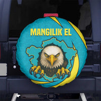 Kazakhstan National Flag Spare Tire Cover with Mangilik El Bald Eagle and Blue Tribal Pattern