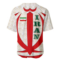 Iran Flag Pattern Baseball Jersey with Bold Red National Emblem Design