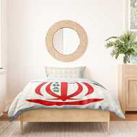 Iran Flag Pattern Bedding Set with Bold Red National Emblem Design