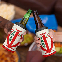 Iran Flag Pattern 4 in 1 Can Cooler Tumbler with Bold Red National Emblem Design