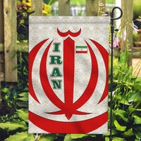 Iran Flag Pattern Garden Flag with Bold Red National Emblem Design
