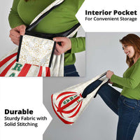 Iran Flag Pattern Grocery Bag with Bold Red National Emblem Design