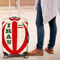 Iran Flag Pattern Luggage Cover with Bold Red National Emblem Design