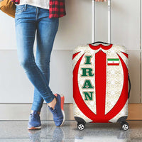 Iran Flag Pattern Luggage Cover with Bold Red National Emblem Design