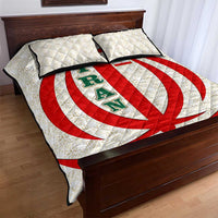 Iran Flag Pattern Quilt Bed Set with Bold Red National Emblem Design