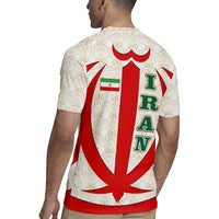 Iran Flag Pattern Rugby Jersey with Bold Red National Emblem Design