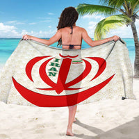 Iran Flag Pattern Sarong with Bold Red National Emblem Design