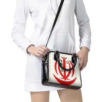 Iran Flag Pattern Shoulder Handbag with Bold Red National Emblem Design