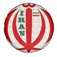 Iran Flag Pattern Spare Tire Cover with Bold Red National Emblem Design