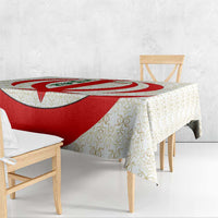 Iran Flag Pattern Tablecloth with Bold Red National Emblem Design