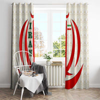 Iran Flag Pattern Window Curtain with Bold Red National Emblem Design