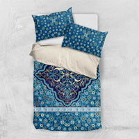 Iranian Mosaic Art Pattern Bedding Set with Persian Calligraphy and Flag Accents