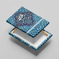Iranian Mosaic Art Pattern Canvas Wall Art with Persian Calligraphy and Flag Accents