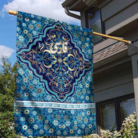 Iranian Mosaic Art Pattern Garden Flag with Persian Calligraphy and Flag Accents