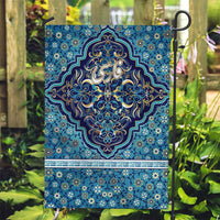 Iranian Mosaic Art Pattern Garden Flag with Persian Calligraphy and Flag Accents