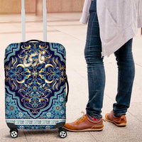 Iranian Mosaic Art Pattern Luggage Cover with Persian Calligraphy and Flag Accents