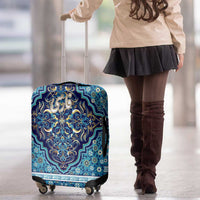 Iranian Mosaic Art Pattern Luggage Cover with Persian Calligraphy and Flag Accents