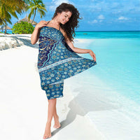 Iranian Mosaic Art Pattern Sarong with Persian Calligraphy and Flag Accents