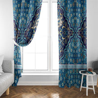 Iranian Mosaic Art Pattern Window Curtain with Persian Calligraphy and Flag Accents