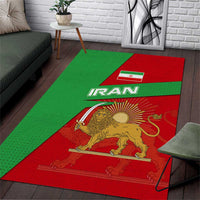 Iran National Heritage Area Rug with Lion and Sun Emblem and Royal Coat of Arms