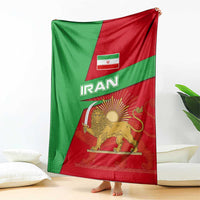 Iran National Heritage Blanket with Lion and Sun Emblem and Royal Coat of Arms