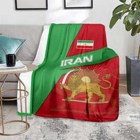 Iran National Heritage Blanket with Lion and Sun Emblem and Royal Coat of Arms