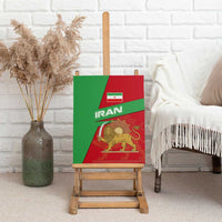 Iran National Heritage Canvas Wall Art with Lion and Sun Emblem and Royal Coat of Arms