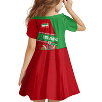 Iran National Heritage Family Matching Short Sleeve Bodycon Dress and Hawaiian Shirt with Lion and Sun Emblem and Royal Coat of Arms