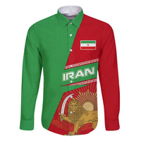 Iran National Heritage Family Matching Short Sleeve Bodycon Dress and Hawaiian Shirt with Lion and Sun Emblem and Royal Coat of Arms