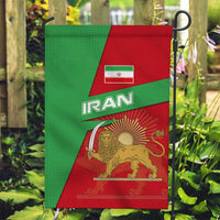 Iran National Heritage Garden Flag with Lion and Sun Emblem and Royal Coat of Arms