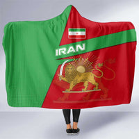 Iran National Heritage Hooded Blanket with Lion and Sun Emblem and Royal Coat of Arms