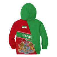 Iran National Heritage Kid Hoodie with Lion and Sun Emblem and Royal Coat of Arms