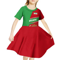 Iran National Heritage Kid Short Sleeve Dress with Lion and Sun Emblem and Royal Coat of Arms