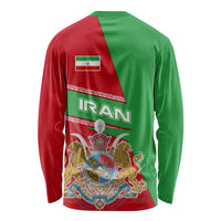 Iran National Heritage Long Sleeve Shirt with Lion and Sun Emblem and Royal Coat of Arms