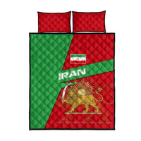 Iran National Heritage Quilt Bed Set with Lion and Sun Emblem and Royal Coat of Arms