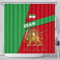 Iran National Heritage Shower Curtain with Lion and Sun Emblem and Royal Coat of Arms
