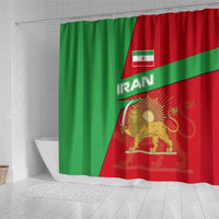 Iran National Heritage Shower Curtain with Lion and Sun Emblem and Royal Coat of Arms