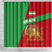 Iran National Heritage Shower Curtain with Lion and Sun Emblem and Royal Coat of Arms