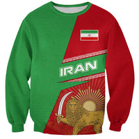 Iran National Heritage Sweatshirt with Lion and Sun Emblem and Royal Coat of Arms