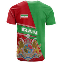 Iran National Heritage T Shirt with Lion and Sun Emblem and Royal Coat of Arms