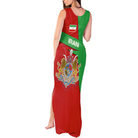 Iran National Heritage Tank Maxi Dress with Lion and Sun Emblem and Royal Coat of Arms