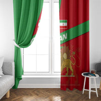 Iran National Heritage Window Curtain with Lion and Sun Emblem and Royal Coat of Arms