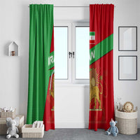Iran National Heritage Window Curtain with Lion and Sun Emblem and Royal Coat of Arms
