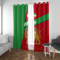 Iran National Heritage Window Curtain with Lion and Sun Emblem and Royal Coat of Arms