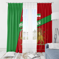 Iran National Heritage Window Curtain with Lion and Sun Emblem and Royal Coat of Arms