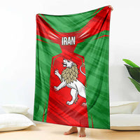 Iran National Pride Blanket with Bold Lion Crest and Country Silhouette