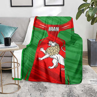 Iran National Pride Blanket with Bold Lion Crest and Country Silhouette