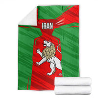 Iran National Pride Blanket with Bold Lion Crest and Country Silhouette