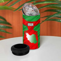 Iran National Pride 4 in 1 Can Cooler Tumbler with Bold Lion Crest and Country Silhouette